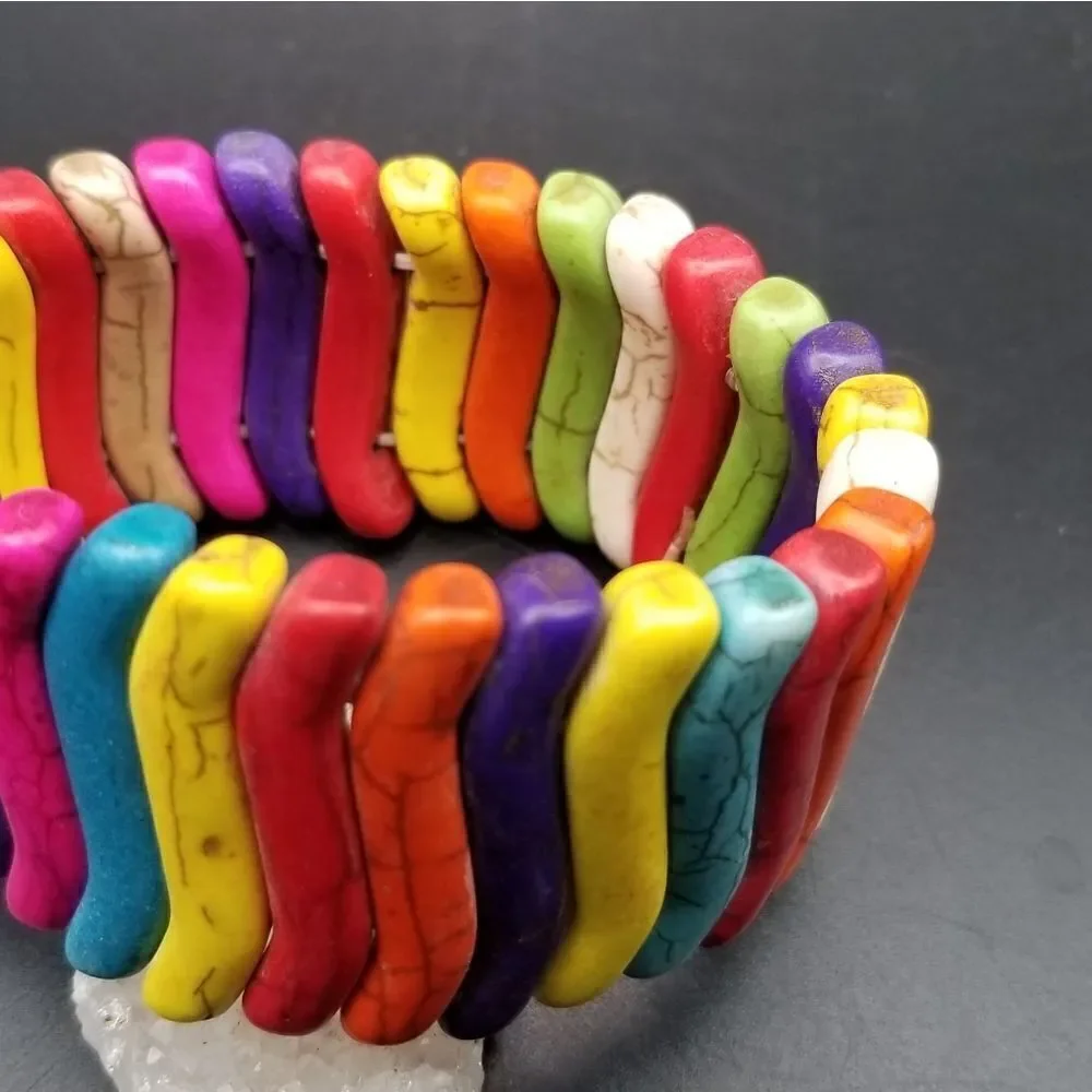 Rainbow turquoise colorful bright bracelet! Super unique B127
